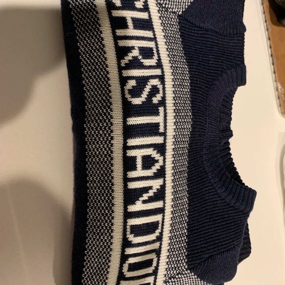 Christian Dior Navy and White Kids One Piece Footie